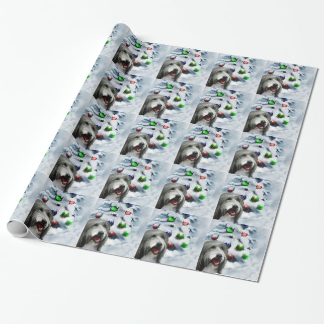 Papier Cadeau Noël de Collie barrée (Déroulé)