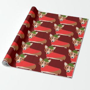 Papier Cadeau Noël de corgi