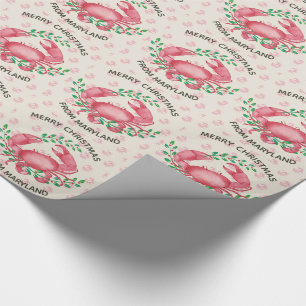 Papier Cadeau Noël de crabe du Maryland personnalisé