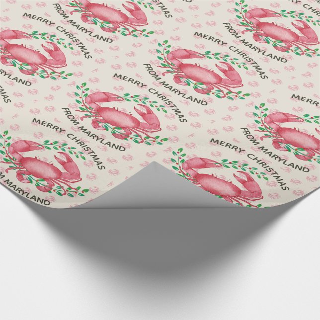 Papier Cadeau Noël de crabe du Maryland personnalisé (Coin)