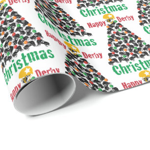 Papier Cadeau Noël de Derby de rouleau, patinage de rouleau
