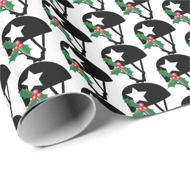 Papier Cadeau Noël de Derby de rouleau, patinage de rouleau (Coin rond)