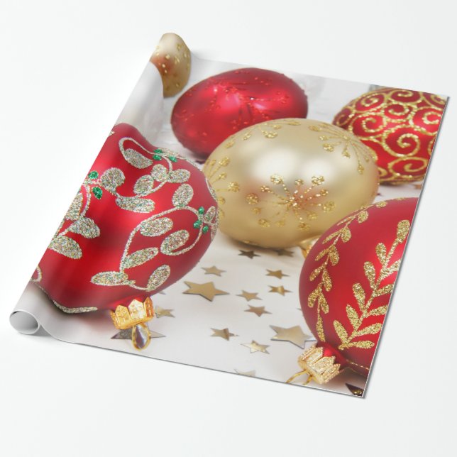 Papier Cadeau Noël de fête de vacances ornemente l'arrière - (Déroulé)