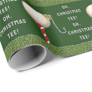 Papier Cadeau Noël de golf drôle