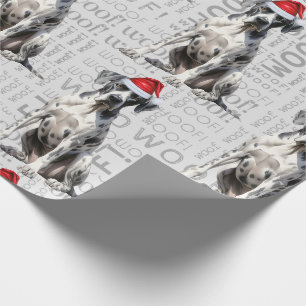 Papier Cadeau Noël de Great Dane Père Noël pour les Amoureux de 