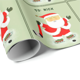 Papier Cadeau Noël de hockey personnalisé