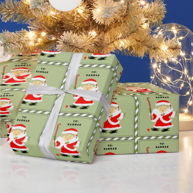 Papier Cadeau Noël de hockey sur gazon (Vacances)