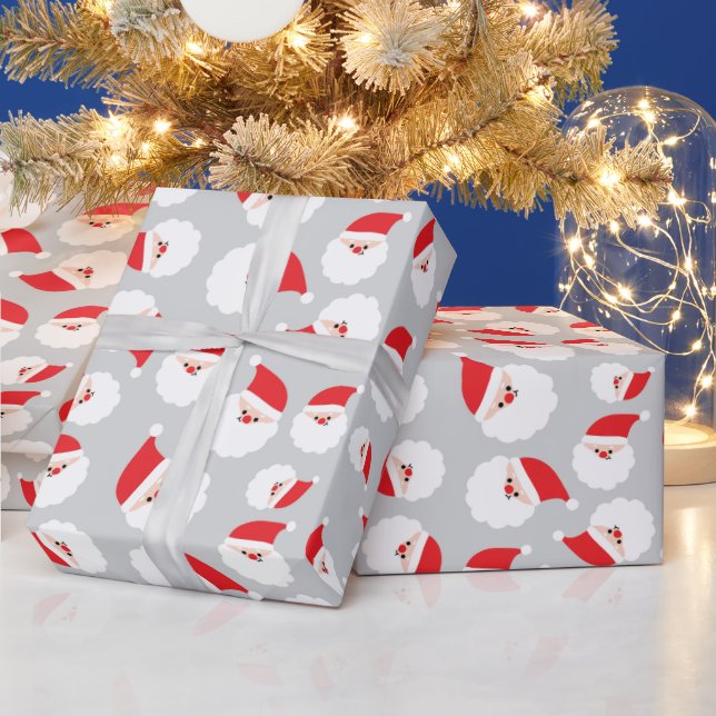 Papier Cadeau Noël de Jolly Père Noël présent gris sans joint (Vacances)