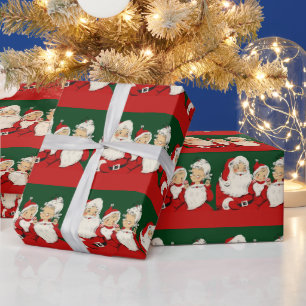 Papier Cadeau Noël de la famille père Noël