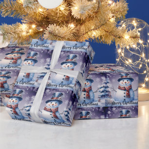 Papier Cadeau Noël de la forêt d'hiver Pourpre