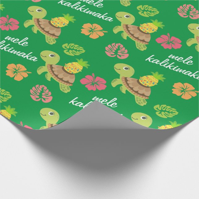 Papier Cadeau Noël de la jolie tortue de mer (Coin)