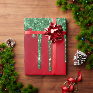 Papier Cadeau Noël de la parties scintillant rouge et verte