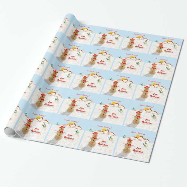Papier Cadeau Noël de l'Arizona Tumbleweed (Déroulé)
