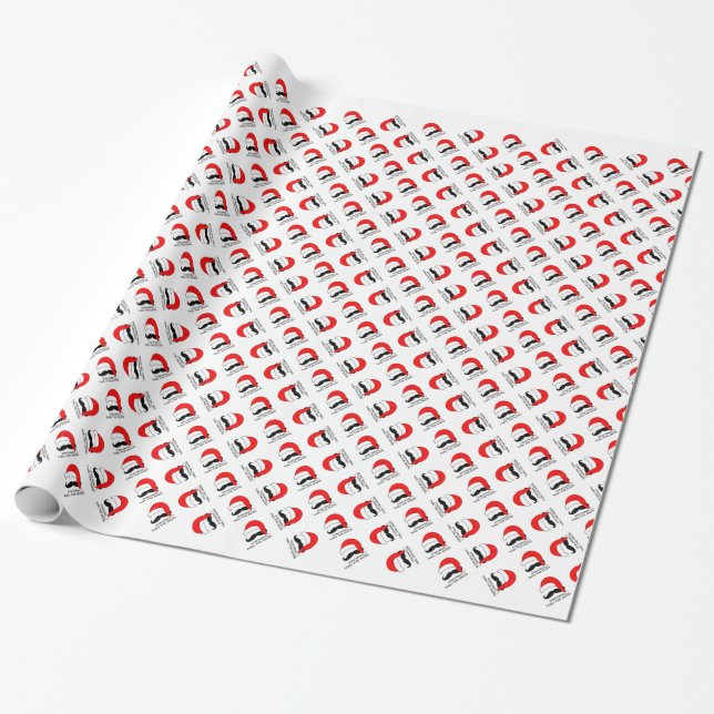 Papier Cadeau Noël de moustache - Staching par la neige (Déroulé)