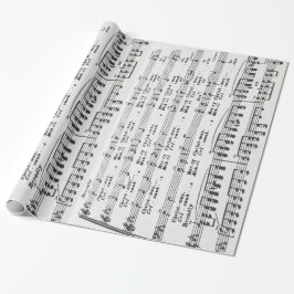 Papier Cadeau Noël de musique de feuille de Noël Joyeux