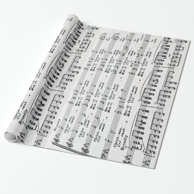 Papier Cadeau Noël de musique de feuille de Noël Joyeux (Déroulé)