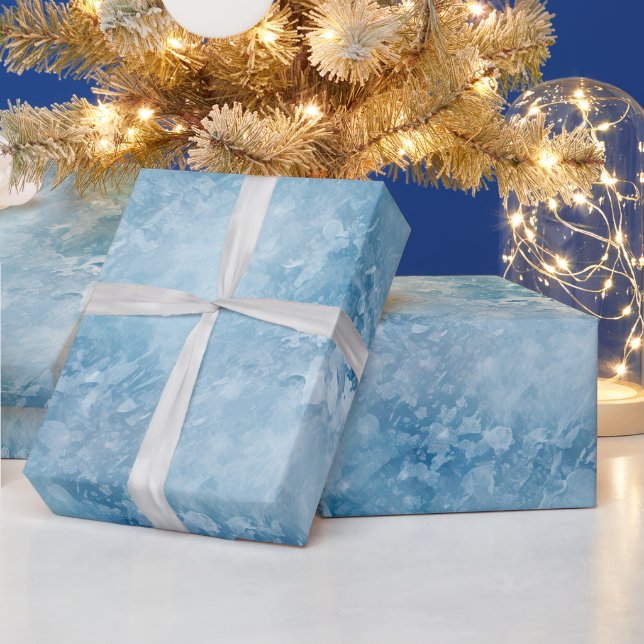 Papier Cadeau Noël de neige bleu hiver (Vacances)