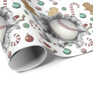 Papier cadeau Noël de Noël de baseball