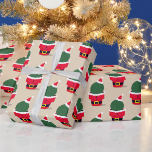 Papier Cadeau Noël de Noël de père Noël Cactus
