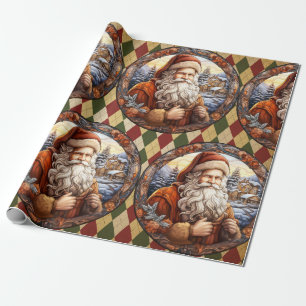 Papier Cadeau Noël de Noël vintage du Père Noël