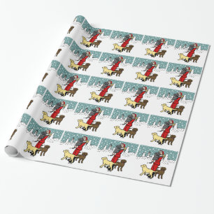 Papier Cadeau Noël de Père Noël de maman de laboratoire
