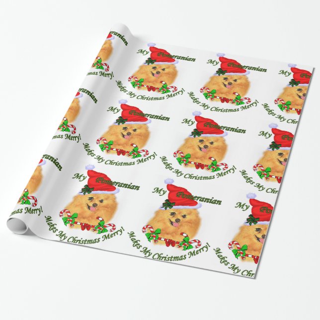 Papier Cadeau Noël de Père Noël en Poméranie (Déroulé)