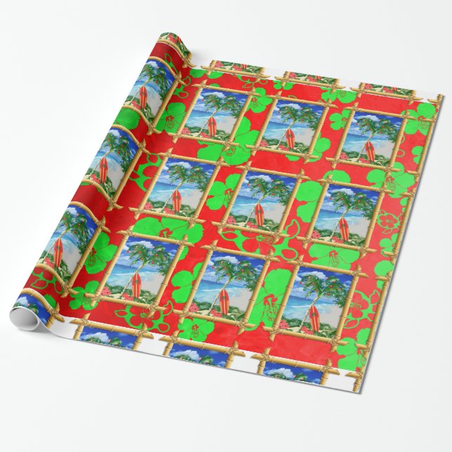 Papier Cadeau Noël de plage (Déroulé)