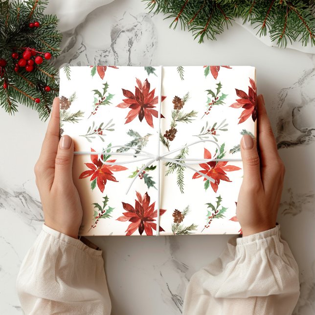 Papier Cadeau Noël de Poinsettia (Créateur téléchargé)