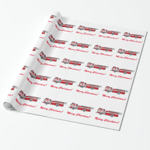 Papier Cadeau Noël de pompe à incendie Joyeux