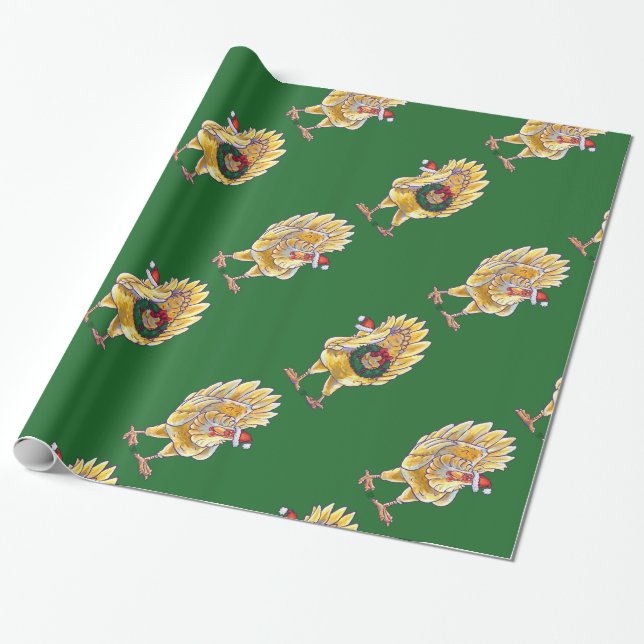Papier Cadeau Noël de poulet (Déroulé)