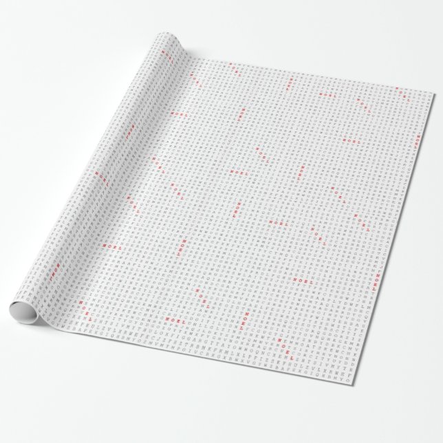 Papier Cadeau NOEL de puzzle de recherche de mot (Déroulé)