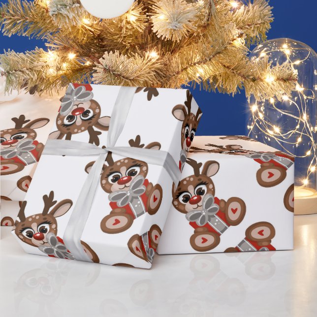 Papier Cadeau Noël de Rudolph (Vacances)