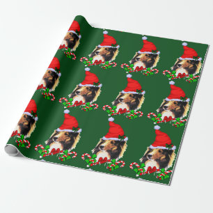 Papier Cadeau Noël de Sheltie Père Noël