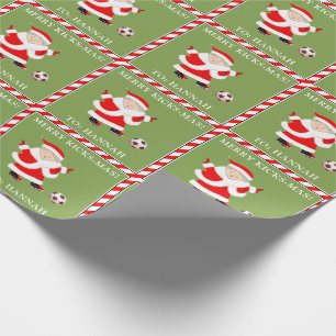 Papier Cadeau Noël de soccer personnalisé