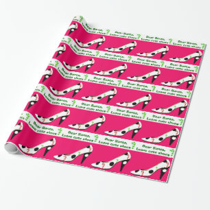 Papier Cadeau Noël de talon haut chausse le rouge