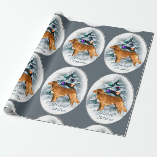 Papier Cadeau Noël de tintement de chien d'arrêt de canard de 