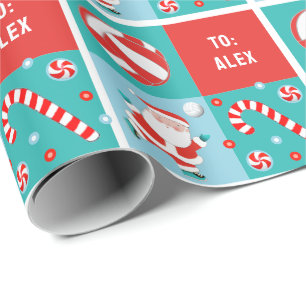 Papier Cadeau Noël de volley-ball personnalisé