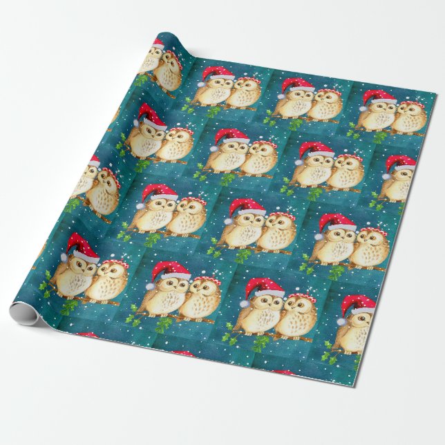 Papier Cadeau Noël des beaux chouettes de Père Noël  (Déroulé)