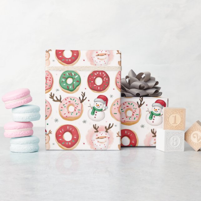 Papier Cadeau Noël des beignets et des sucreries (Baby Shower)
