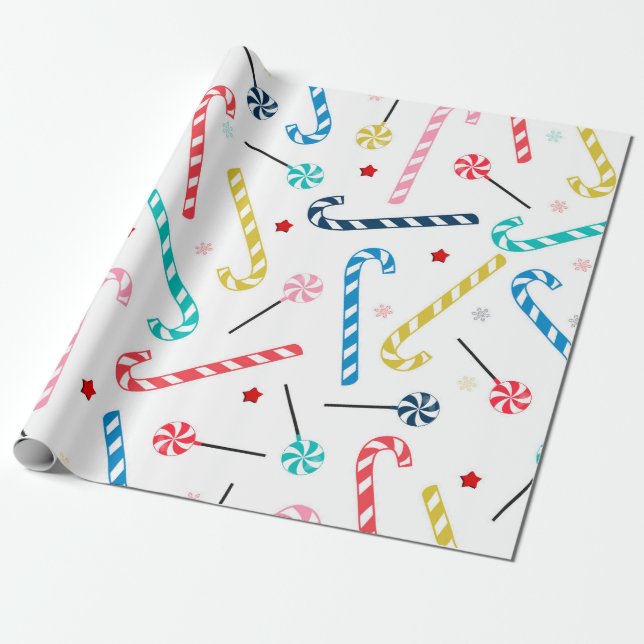 Papier Cadeau Noël des bonbons colorés (Déroulé)