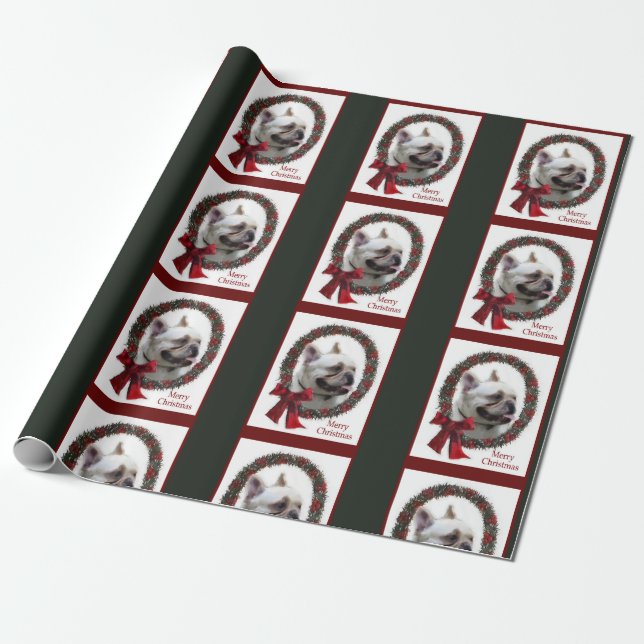 Papier Cadeau Noël des Bulldog français (Déroulé)