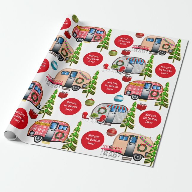 Papier Cadeau Noël des Campers personnalisés (Déroulé)