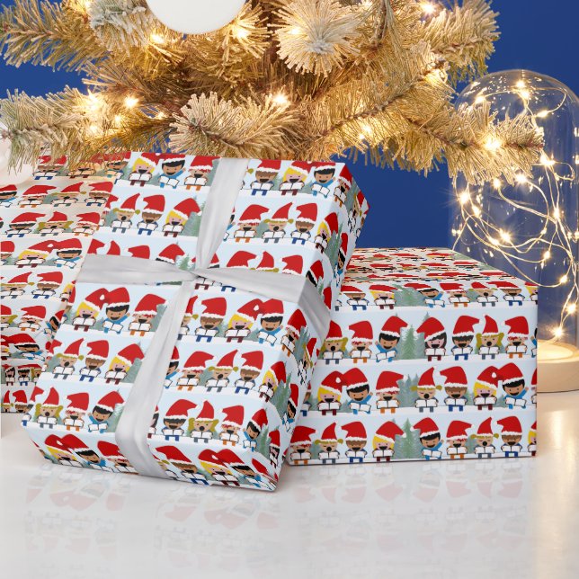 Papier Cadeau Noël des caroleurs de vacances (Vacances)