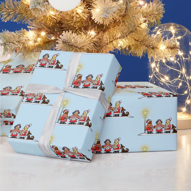 Papier Cadeau Noël des caroleurs de vacances (Vacances)