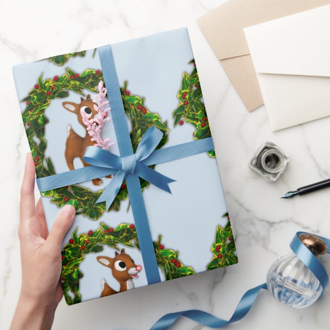 Papier Cadeau Noël des cerfs de bébés mignons (Créateur téléchargé)