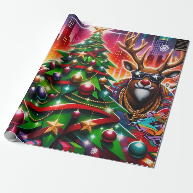 Papier Cadeau Noël des graffitis (Déroulé)