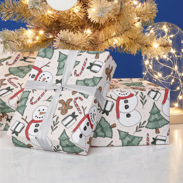 Papier Cadeau Noël des motoneiges (Vacances)