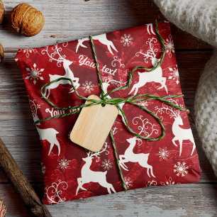 Papier Cadeau Noël des rennes blancs cool
