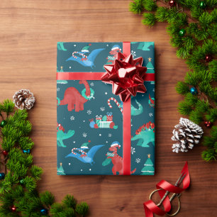 Papier Cadeau Noël Dinosaur Enfants Fun hiver Vacances