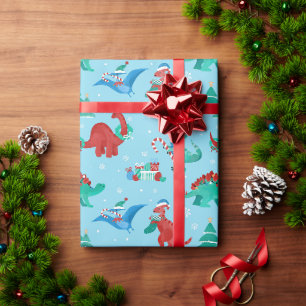 Papier Cadeau Noël Dinosaur Enfants Fun hiver Vacances